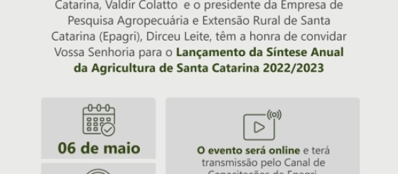 Epagri faz o lançamento da 44ª edição da Síntese Anual da Agricultura de Santa Catarina