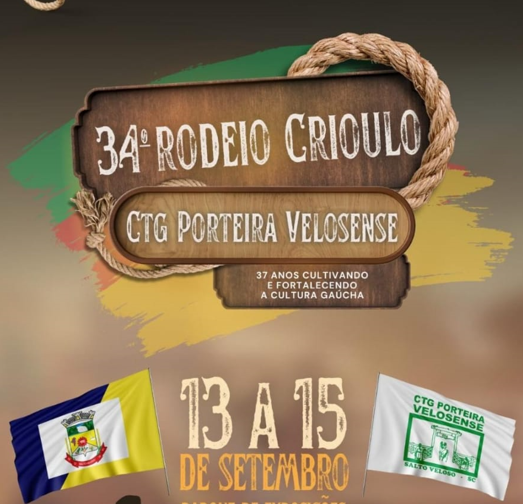 CTG Porteira Velosense realiza 34º Rodeio Crioulo em setembro