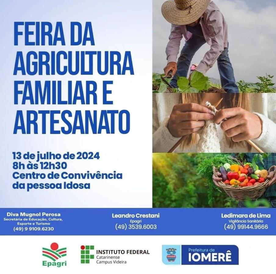 Município de Iomerê realiza a Feira da Agricultura Familiar e Artesanato neste sábado